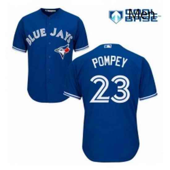 Mens Majestic Toronto Blue Jays 23 Dalton Pompey Replica Blue Alternate MLB Jersey